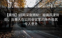 【震惊】91网深度揭秘：秘闻风波背后，当事人在公司会议室的角色极其令人意外