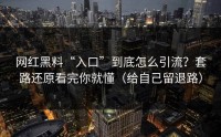 网红黑料“入口”到底怎么引流？套路还原看完你就懂（给自己留退路）